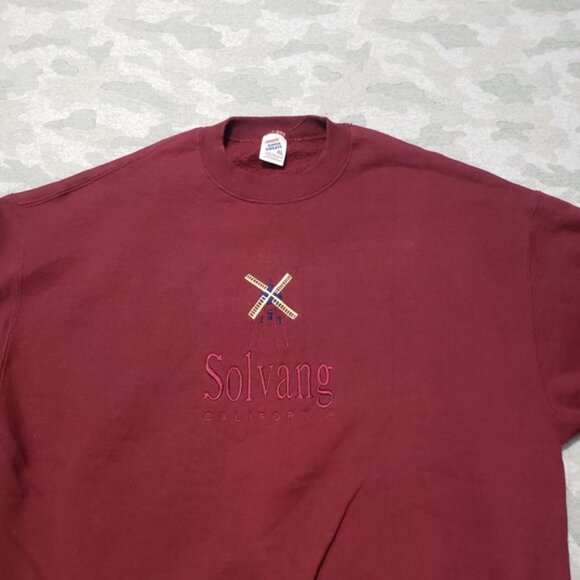 Vintage Destination Sweatshirt Mens XL Red Pullover Long Sleeve Made In USA - Picture 3 of 9